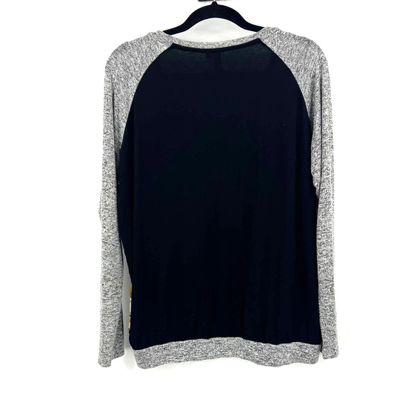 Kut From The Kloth Gray Black Floral Scoop Neckline Y2K Blouse Top Women's Large - Picture 2 of 7